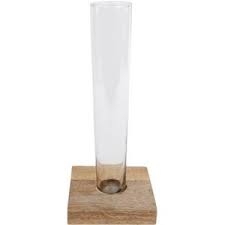 VAAS ROSALIE L HELDER GLAS OP HOUTEN VOET 15X15X45CM ()